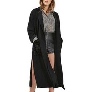 Topshop Duster Coat Long‎ Duster Trench Coat Full Length Relaxed Style US 8